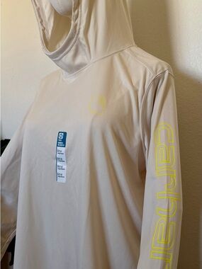 Carhartt ForceSun Defender Cream Hooded Performance Top with Neon Yellow Accents